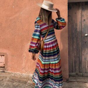 Marielle Stokkelaar Kim Maxi Dress O/S Multicolor Festive Feminine Boho One Size